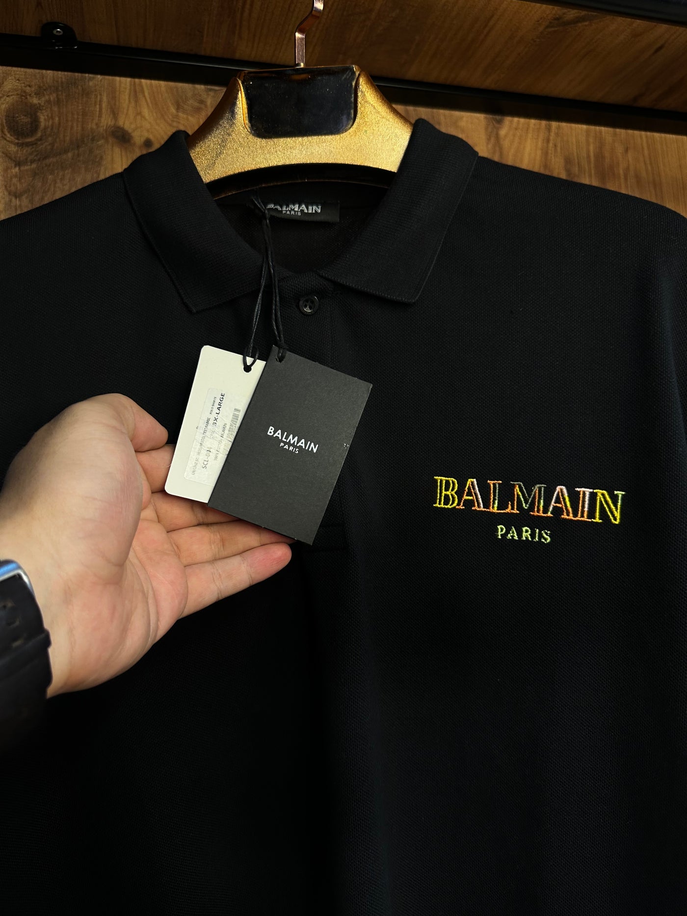 BalmainParis Premium İthal Battal Beden Polo Yaka T-Shirt