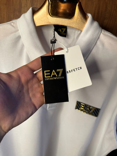 EA7 Premium İthal Battal Beden Polo Yaka T-Shirt