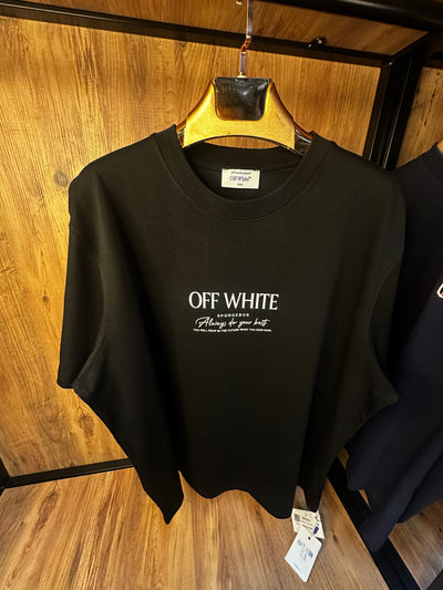 Off-Whte Premium İthal Battal Beden T-Shirt