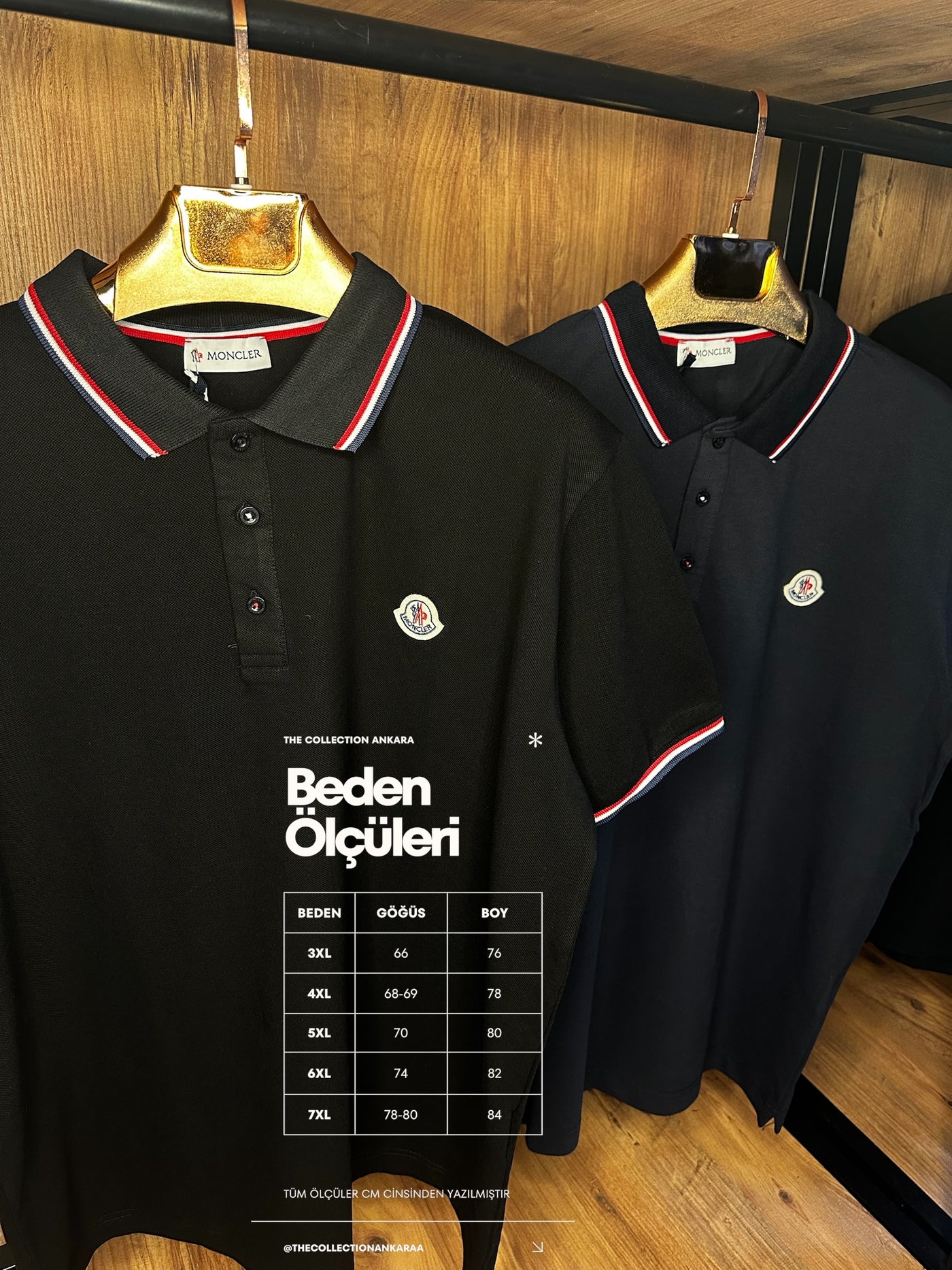 Mncler Premium İthal Battal Beden Polo Yaka T-Shirt