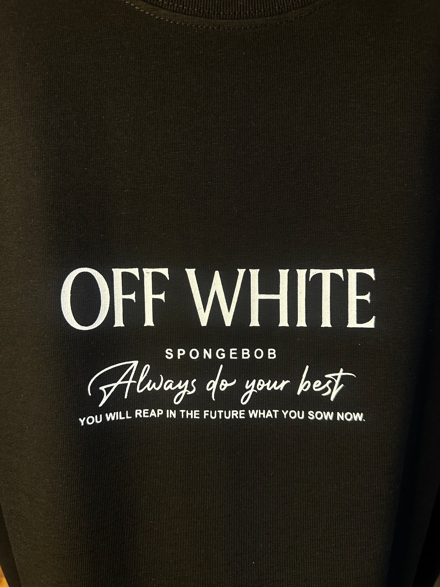 Off-Whte Premium İthal Battal Beden T-Shirt