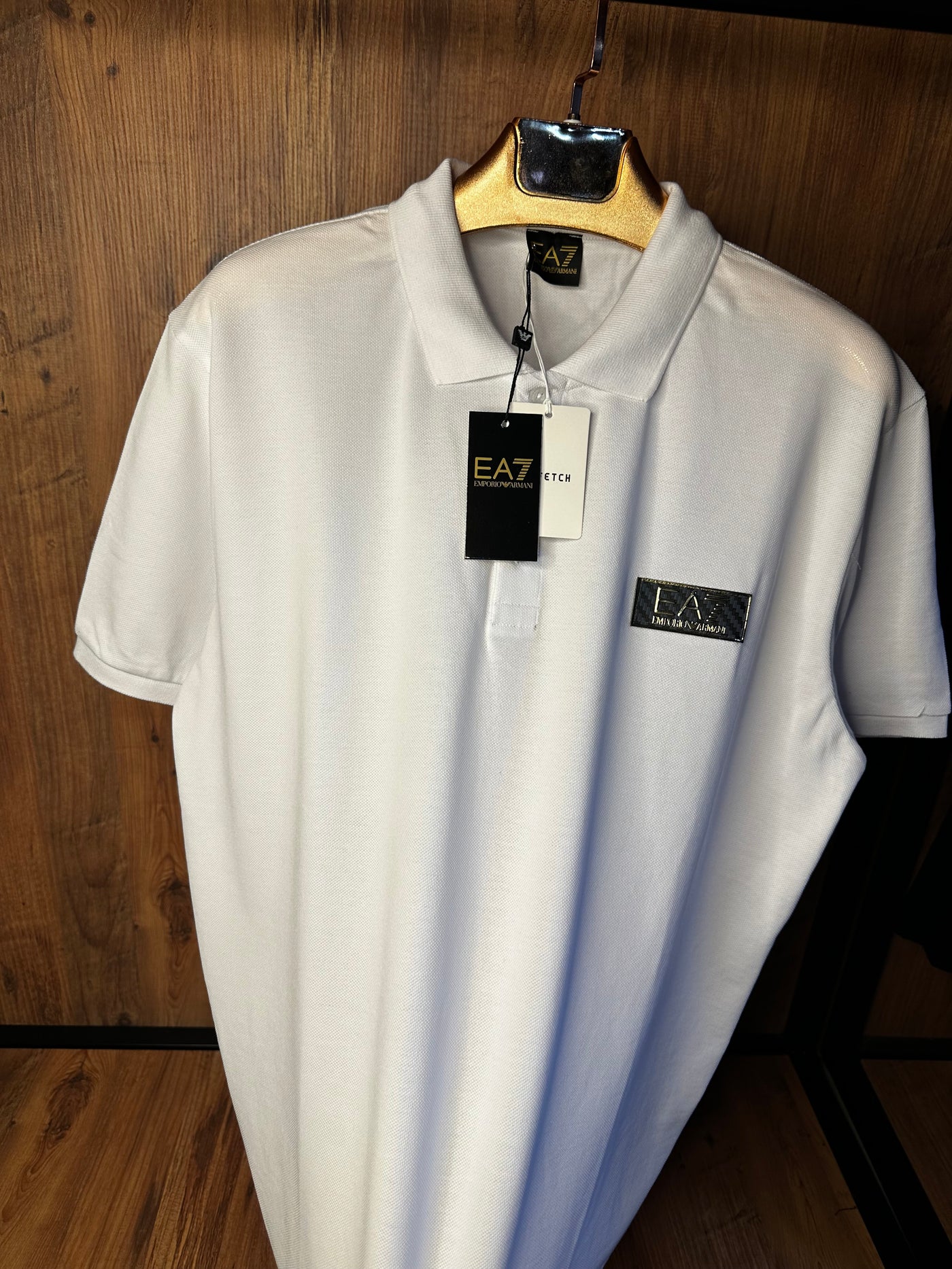 EA7 Premium İthal Battal Beden Polo Yaka T-Shirt
