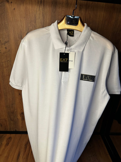 EA7 Premium İthal Battal Beden Polo Yaka T-Shirt